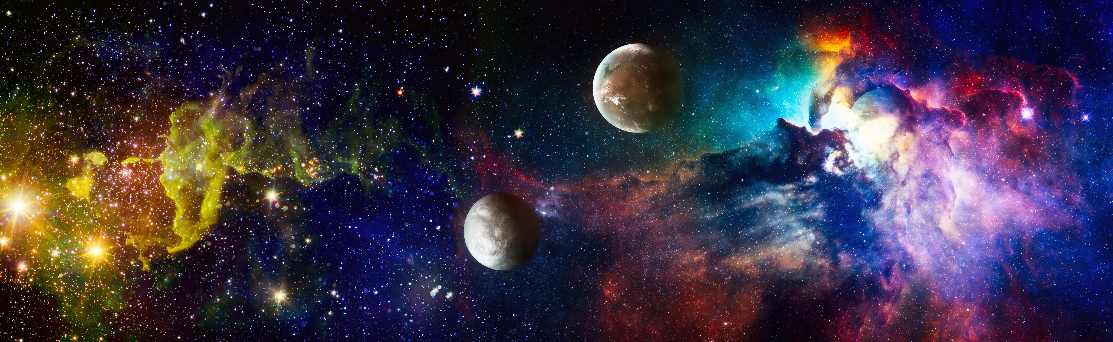 Mystical Beautiful Space. Unforgettable Diverse Space Background