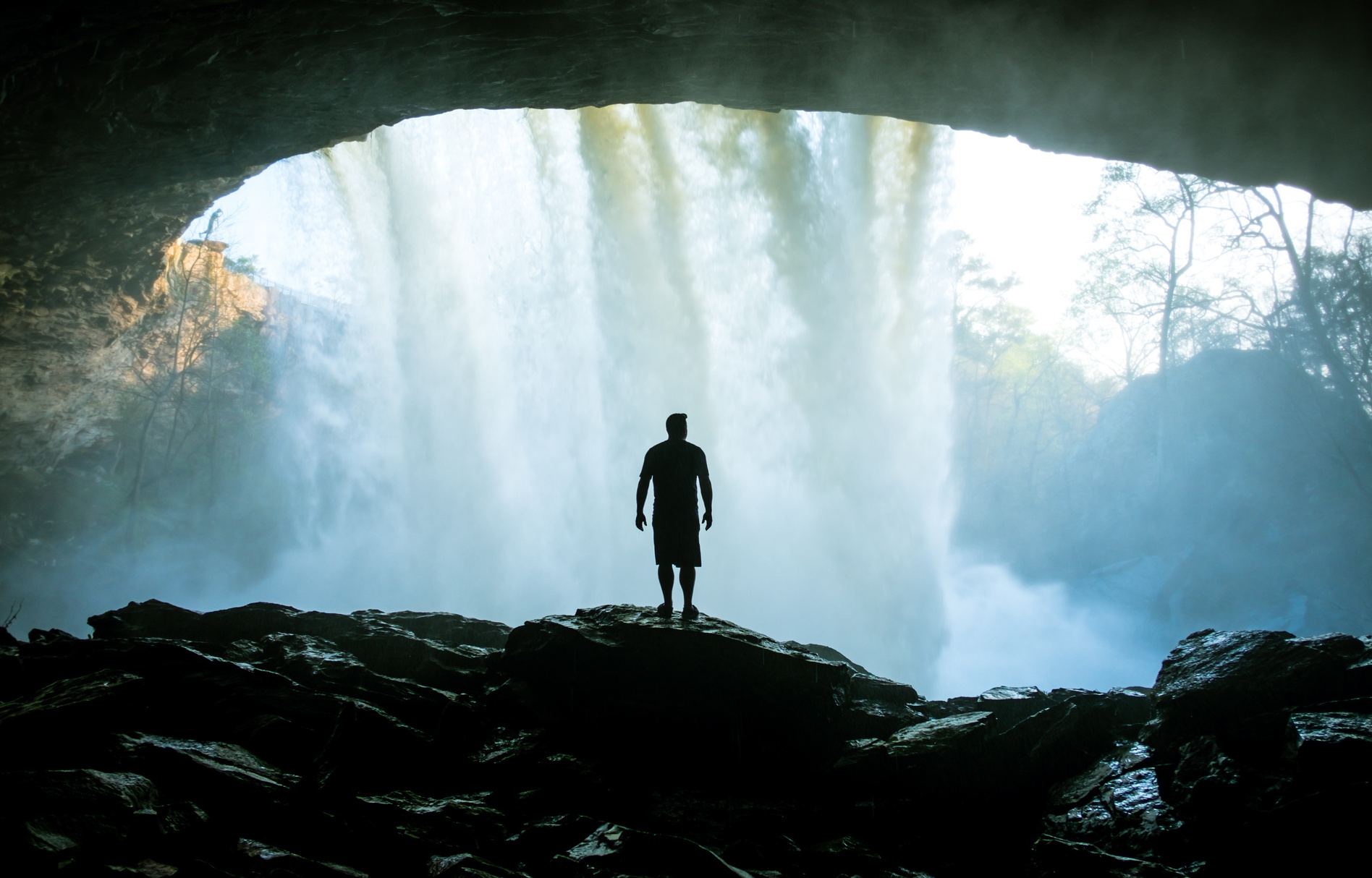 Man at the Waterfalls