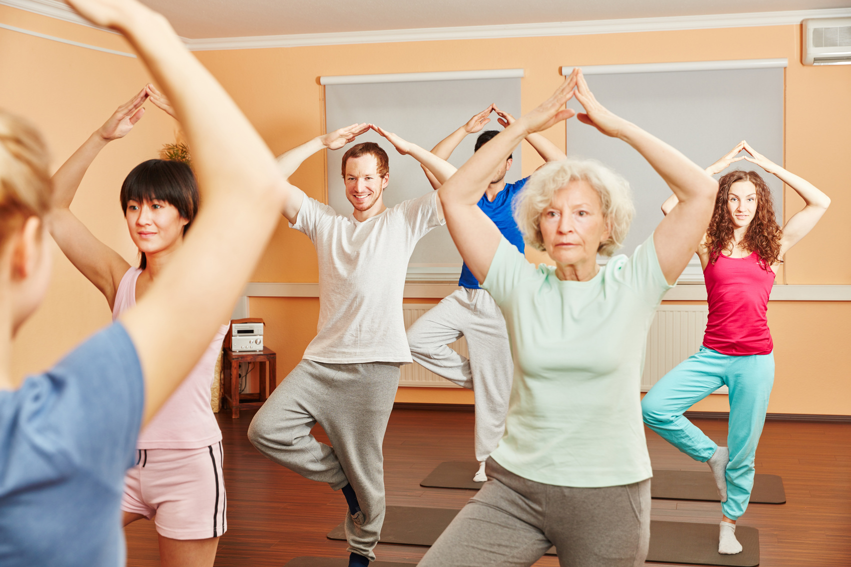 Senior Woman in Yoga Class