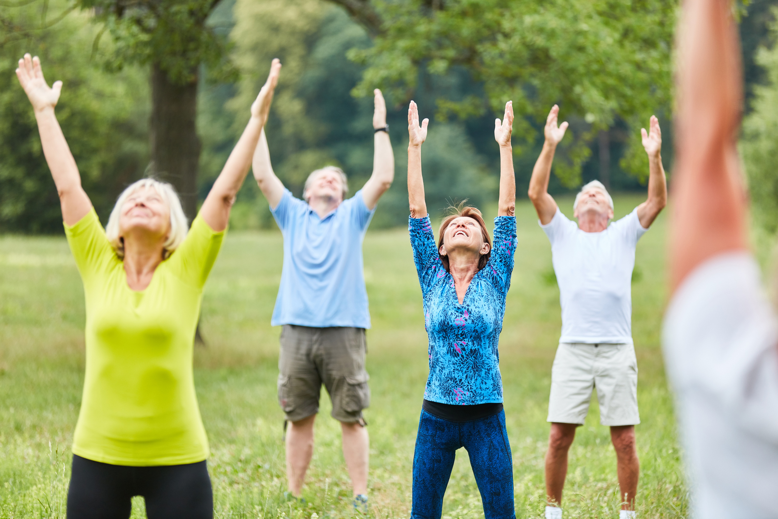 Active Seniors in Healthy Stretching