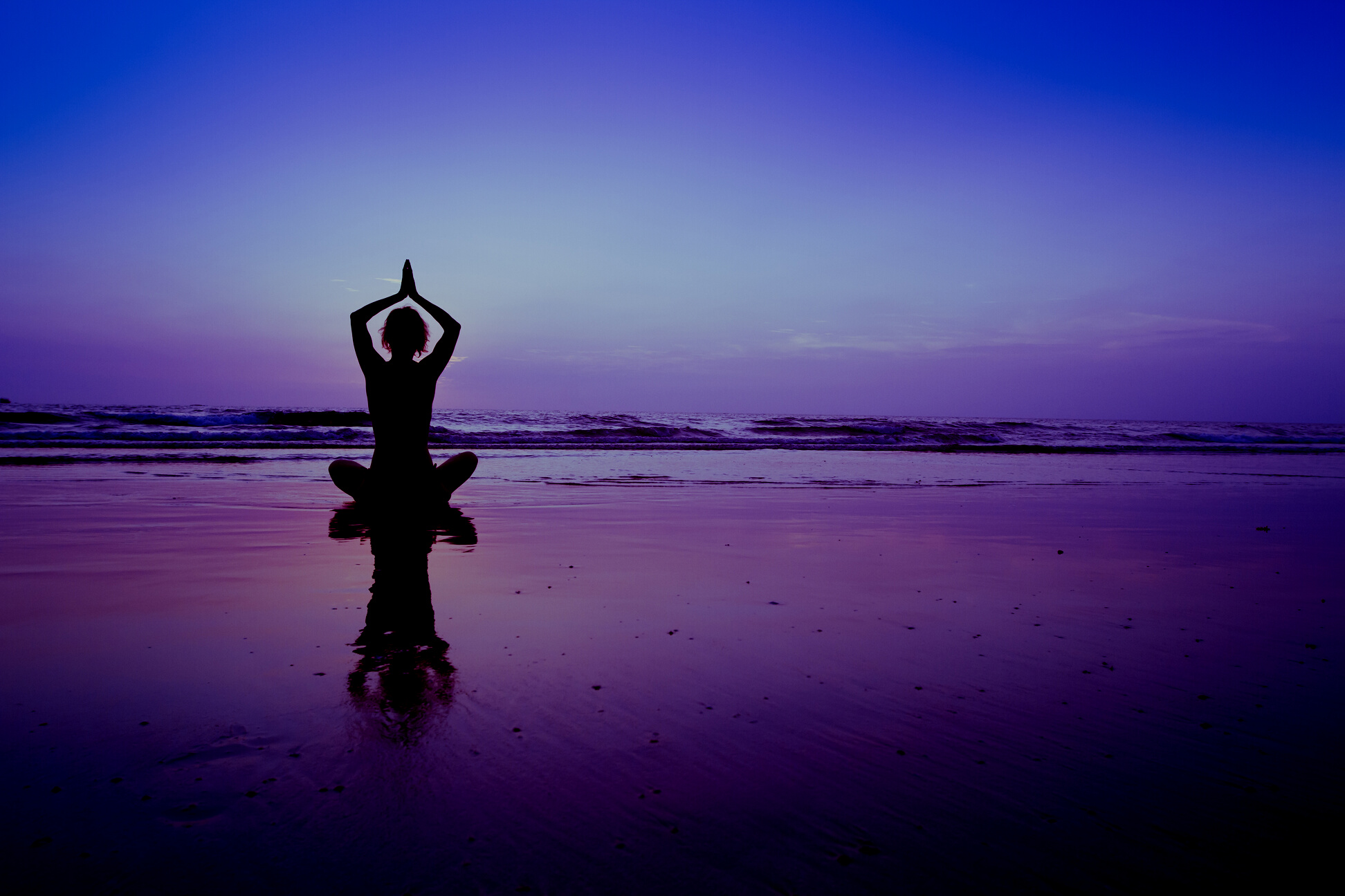 yoga at sunset